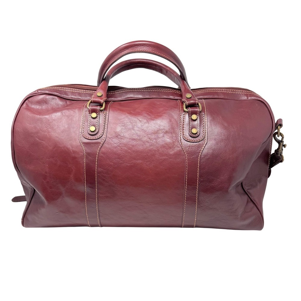 Cenzo Brown Calfskin Leather Duffle Weekender 21" Heritage Carry-On - Picture 3 of 15